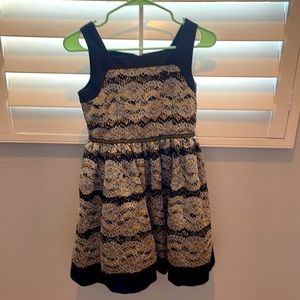 Black, gold and silver holiday dress